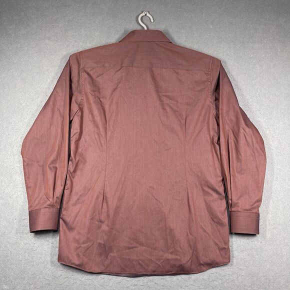 ETON Shirt Mens XL Red Rust Contemporary Button Up Long Sleeve 100% Cotton - Picture 4 of 5